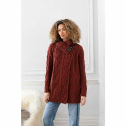 Celtic & Co Shop 32 Celtic & Co. Red Donegal Buckle Detail Cardigan