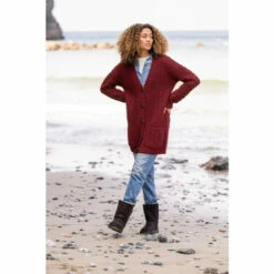 Celtic & Co. Celtic & Co Red Cable Boyfriend Cardigan