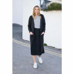 Celtic & Co. Navy Felted Longline Cardigan