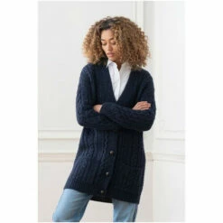 Celtic & Co. Celtic & Co Blue Cable Boyfriend Cardigan