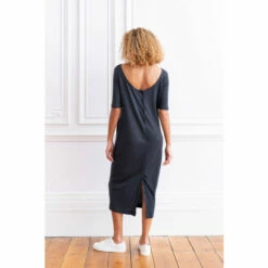Celtic & Co. Navy Blue Linen/Cotton Button Back Dress 9 Celtic & Co. Navy Blue Linen/Cotton Button Back Dress -Celtic & Co Shop unnamed file 1226