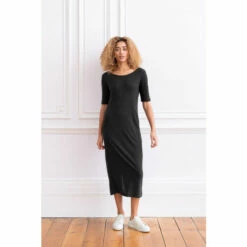Alternative view of Celtic & Co. Black Linen/Cotton Button Back Dress