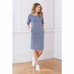 Alternative view of Celtic & Co. Blue Linen And Cotton Knee Length Dress