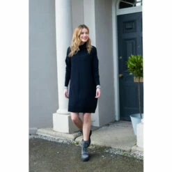 Celtic & Co. Blue Slouchy Fine Knit Roll Neck Dress