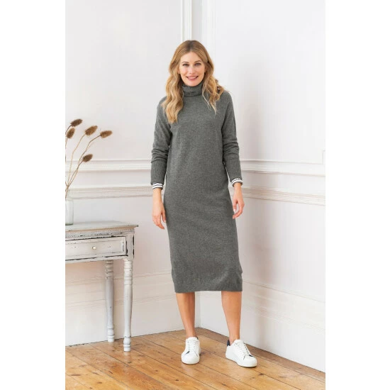 Celtic & Co. Grey Supersoft Midi Roll Neck Dress 1 Celtic & Co. Grey Supersoft Midi Roll Neck Dress