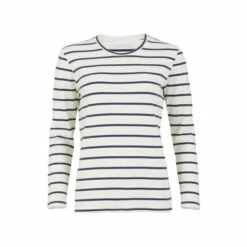 Celtic & Co. Cream Stripe Long Sleeve T-Shirt