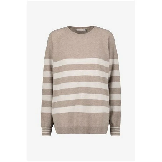 Celtic & Co. Celtic & Co Cream Stripe Placement Crew Neck Jumper 4 Celtic & Co. Celtic & Co Cream Stripe Placement Crew Neck Jumper - Image 4