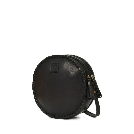Celtic & Co. Black Leather Round Cross Body Bag 1 Celtic & Co. Black Leather Round Cross Body Bag
