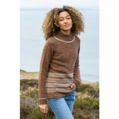 Celtic & Co. Brown Flecked Funnel Neck Jumper