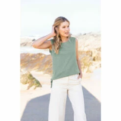 Celtic & Co. Sage Green Scoop Neck Tunic