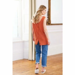 Celtic & Co. Orange Linen And Cotton Scoop Neck Tunic -Celtic & Co Shop unnamed file 1444