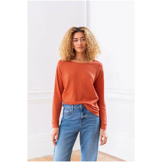 Celtic & Co. Orange Linen/Cotton Sweatshirt 1 Celtic & Co. Orange Linen/Cotton Sweatshirt