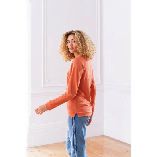 Celtic & Co. Orange Linen/Cotton Sweatshirt 2 Celtic & Co. Orange Linen/Cotton Sweatshirt - Image 2