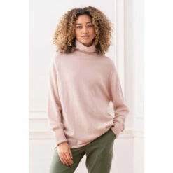Celtic & Co. Pink Geelong Slouch Roll Neck Jumper