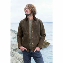 Celtic & Co Shop 2 Celtic & Co. Mens Waxed Brown Cotton Overshirt
