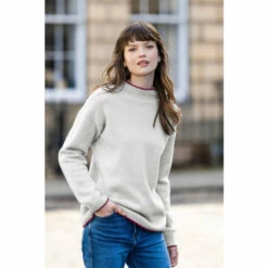 Alternative view of Celtic & Co. Grey Felted Funnel Neck Jumper