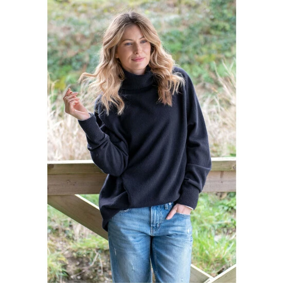 Celtic & Co. Womens Blue Geelong Slouch Roll Neck Jumper 1 Celtic & Co. Womens Blue Geelong Slouch Roll Neck Jumper