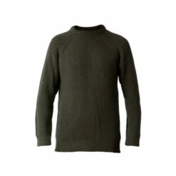 Alternative view of Celtic & Co. Mens Green Ribbed Fisherman's Jumper
