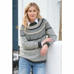 Celtic & Co. Celtic & Co Grey Statement Donegal Jumper