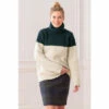 Celtic & Co. Blue Colourblock Roll Neck Jumper