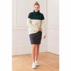 Celtic & Co. Blue Colourblock Roll Neck Jumper -Celtic & Co Shop unnamed file 217