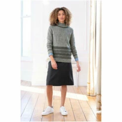 Celtic & Co. Charcoal Grey Flecked Funnel Neck Jumper