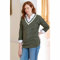 Celtic & Co. Green Supersoft V-Neck Jumper