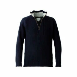 Celtic & Co. Blue Ribbed Half Zip Jumper -Celtic & Co Shop unnamed file 294