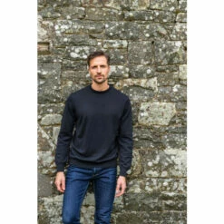 Celtic & Co. Mens Blue Fine Knit Crew Jumper