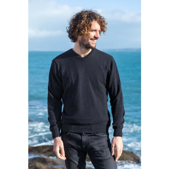 Celtic & Co. Men's Blue Supersoft V Jumper 1 Celtic & Co. Men's Blue Supersoft V Jumper