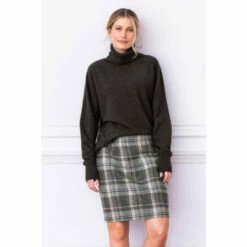 Celtic & Co. Grey Geelong Slouch Roll Neck Jumper