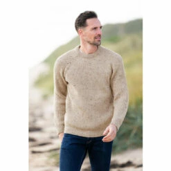 Celtic & Co. Natural Ribbed Fisherman's Jumper