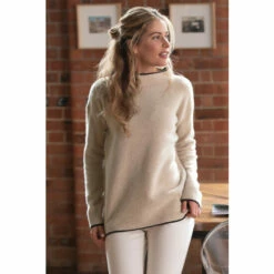 Celtic & Co. Natural Felted Funnel Neck Jumper