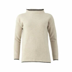 Alternative view of Celtic & Co. Natural Felted Funnel Neck Jumper