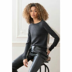 Celtic & Co. Celtic & Co Grey Fine Knit Merino Crew Neck Jumper