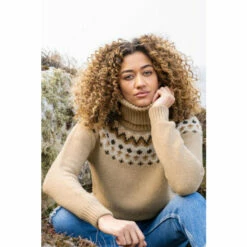 Celtic & Co. Natural Fair Isle Pattern Roll Neck Jumper