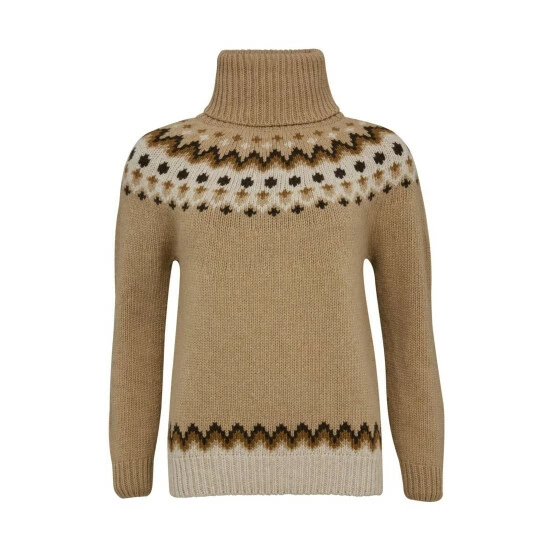 Celtic & Co. Natural Fair Isle Pattern Roll Neck Jumper 2 Celtic & Co. Natural Fair Isle Pattern Roll Neck Jumper - Image 2