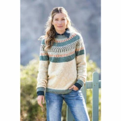 Celtic & Co. Natural Float Stitch Yoke Donegal Jumper