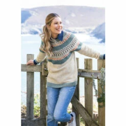Alternative view of Celtic & Co. Natural Float Stitch Yoke Donegal Jumper