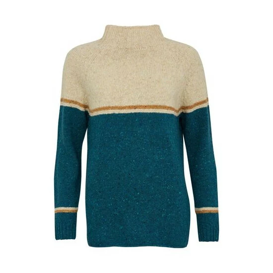 Celtic & Co. Celtic & Co Blue Colourblock Flecked Funnel Neck Jumper 6 Celtic & Co. Celtic & Co Blue Colourblock Flecked Funnel Neck Jumper - Image 6