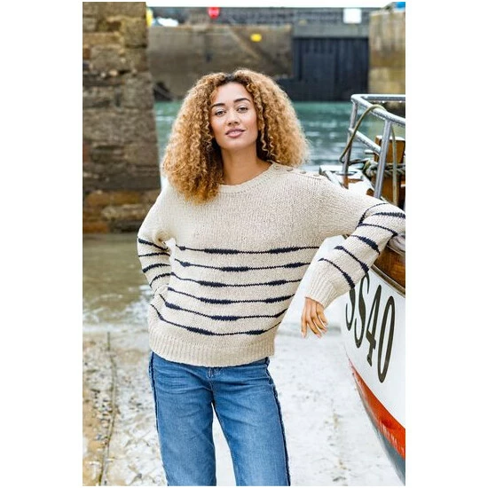 Celtic & Co. Celtic & Co Natural Drop Stitch Breton Jumper 1 Celtic & Co. Celtic & Co Natural Drop Stitch Breton Jumper