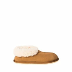 Celtic & Co. Ladies Camel Brown Sheepskin Bootee Slippers