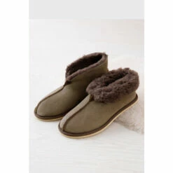 Celtic & Co. Ladies Brown Sheepskin Bootee Slippers -Celtic & Co Shop unnamed file 649