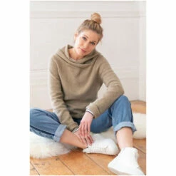 Celtic & Co. Celtic & Co Camel Brown Collared Slouch Jumper