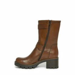 Alternative view of Celtic & Co. Womens Brown Block Heel Biker Boots
