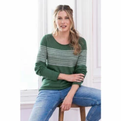 Celtic & Co. Green Fine Knit Merino Crew Neck Jumper