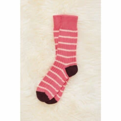 Celtic & Co. Ladies Pink Merino Cotton Striped Socks -Celtic & Co Shop unnamed file 930