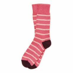 Celtic & Co. Ladies Pink Merino Cotton Striped Socks -Celtic & Co Shop unnamed file 932