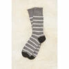 Celtic & Co. Celtic & Co Ladies Grey Merino Cotton Striped Socks