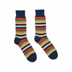 Alternative view of Celtic & Co. Mens Orange Merino Cotton Stripe Socks